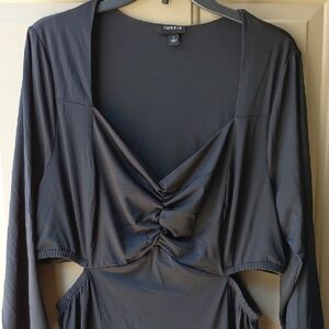 TORRID Women's  Black Ruched Front Maxi  Dress - 1